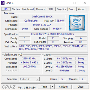 Intel® Core™ i5 Processzor 8600K