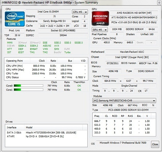 HP EliteBook 8460p teszt