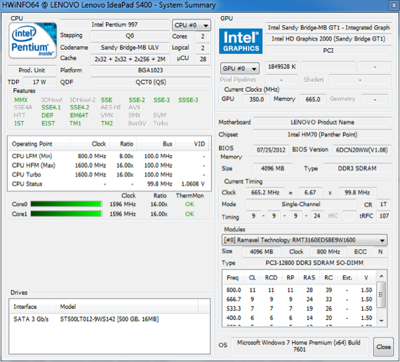 Lenovo IdeaPad S400 teszt