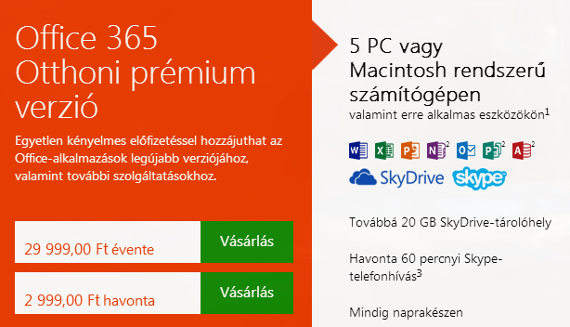 Microsoft Office 2013 előfizetés?