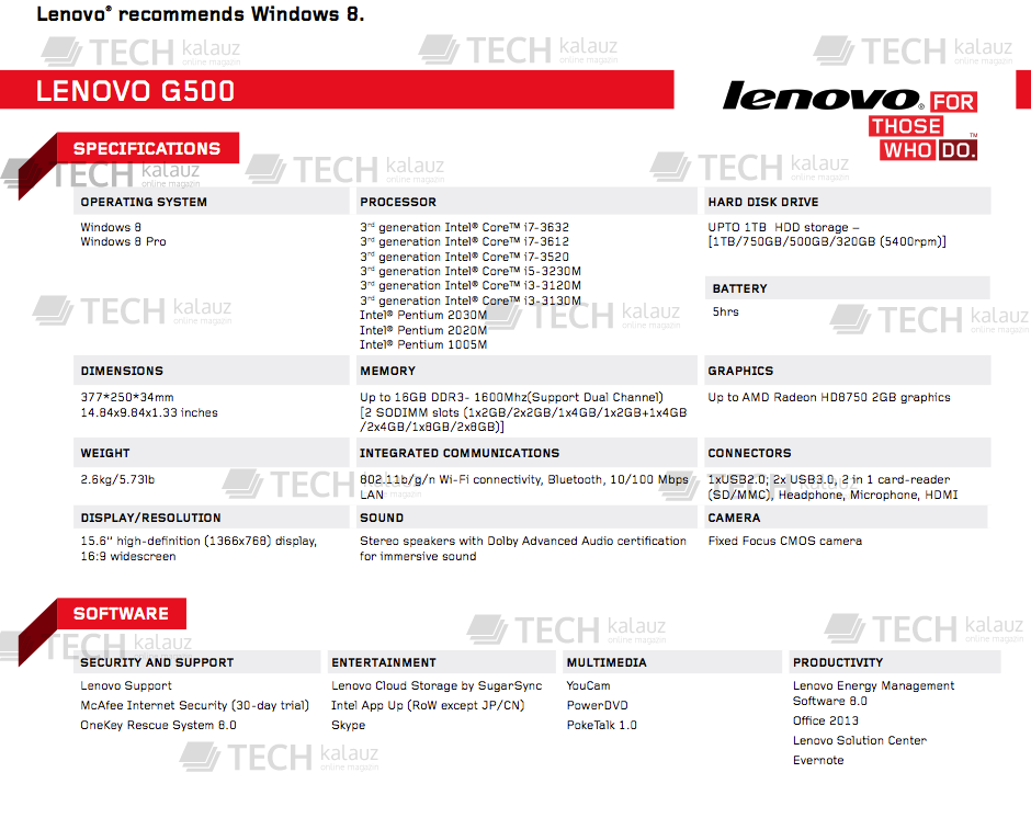 Kiszivárgott képek és konfigurációk: Lenovo IdeaPad G500