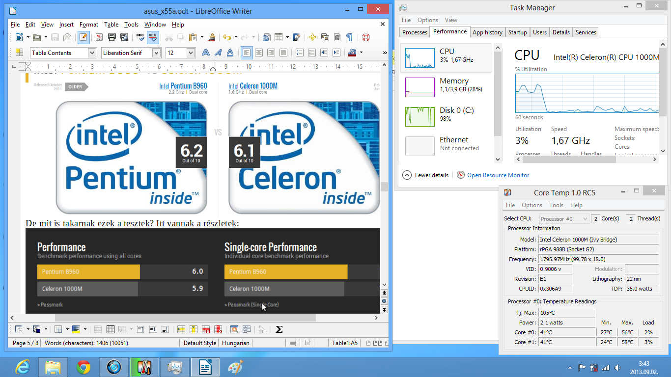 Asus X55A teszt - Ubuntu vs Windows
