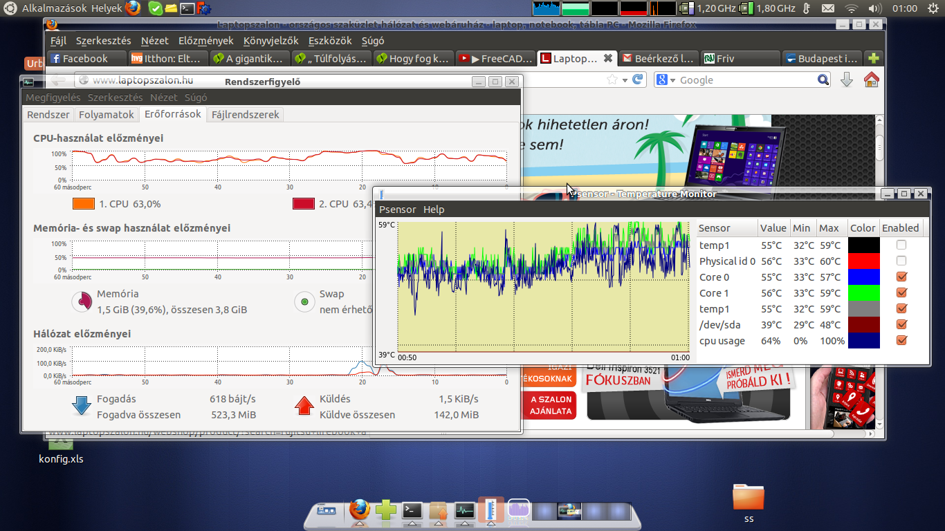 Asus X55A teszt - Ubuntu vs Windows