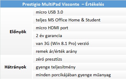 Prestigio MultiPad Visconte teszt