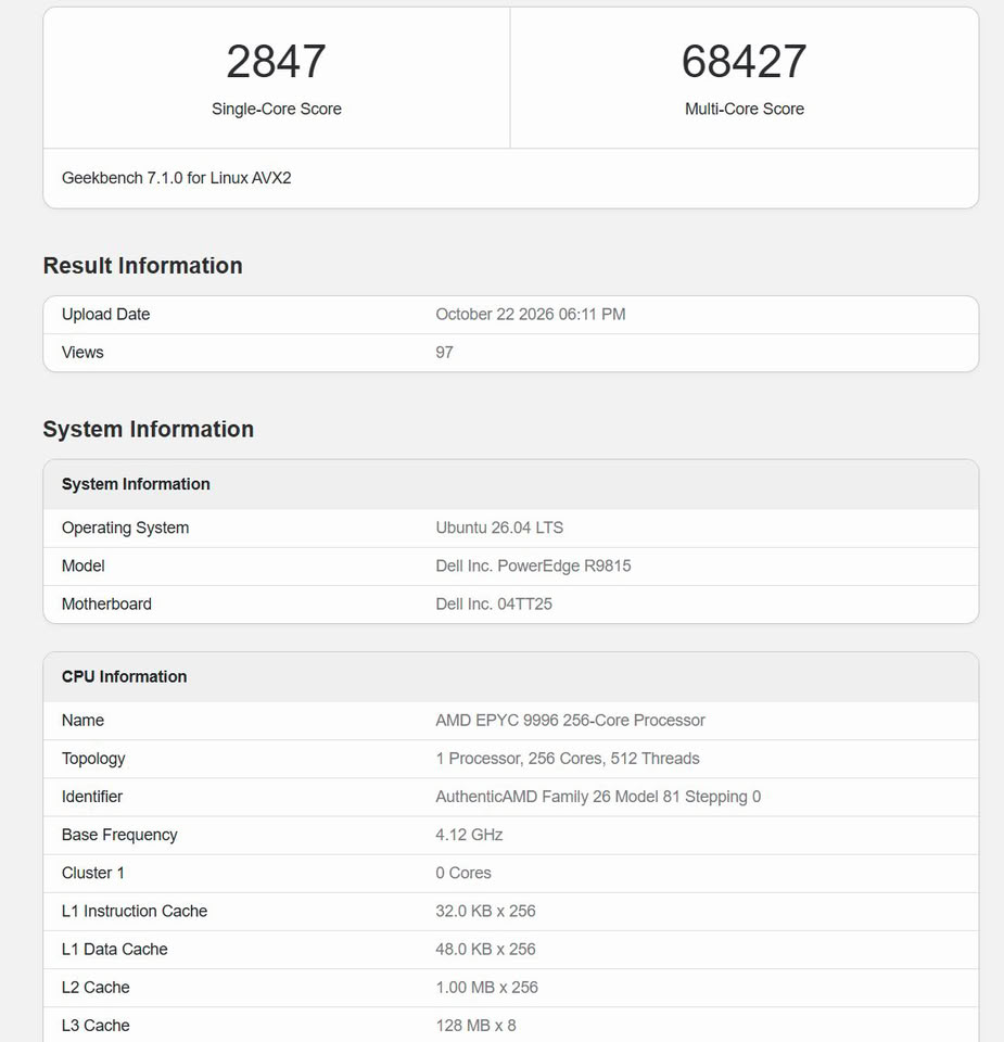 AMD EPYC 9996: Zen 6 ~16,5%-kal gyorsabb órajelenként
